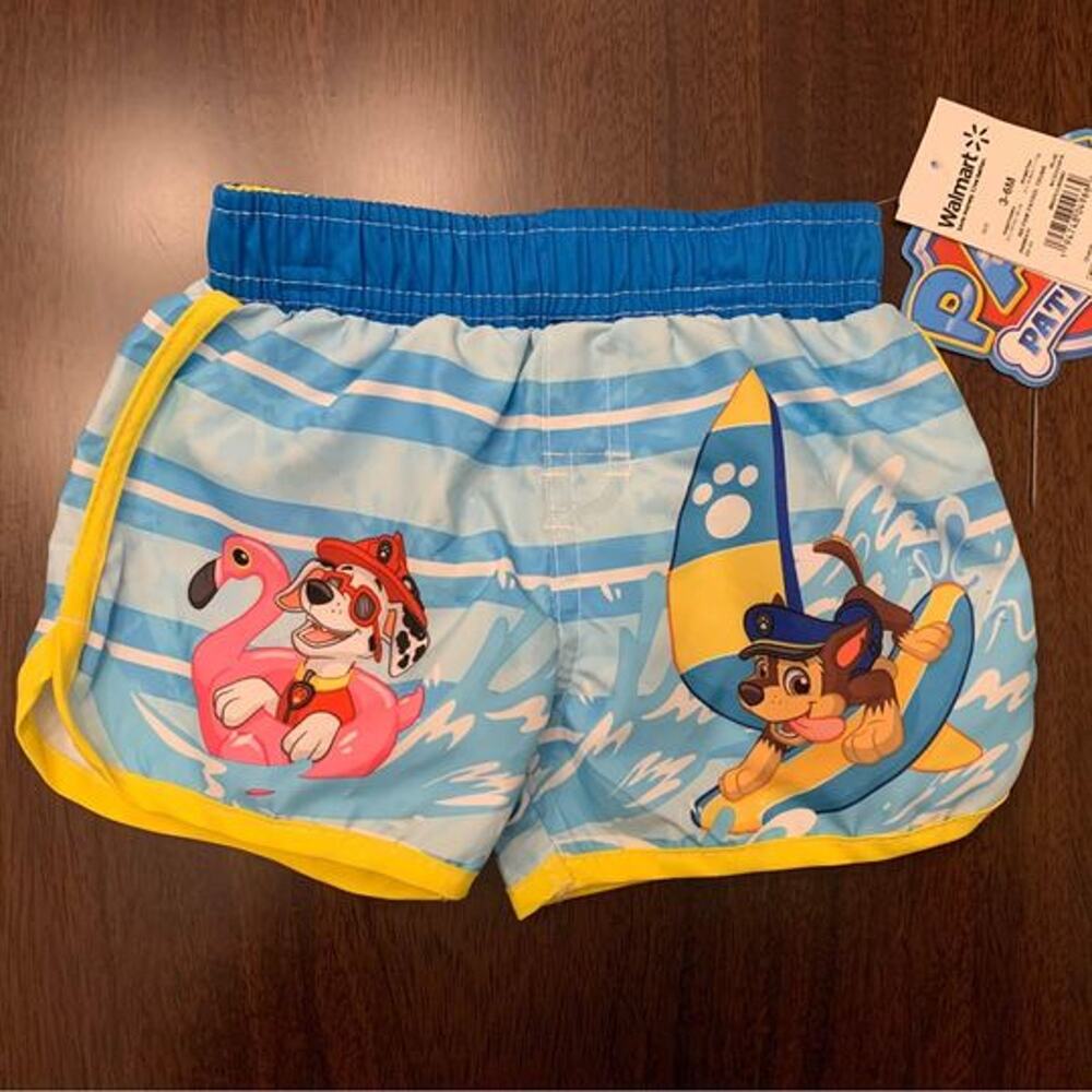 New w/Tags Paw Patrol Baby Boy Swim Trunks Size 3-6 Months